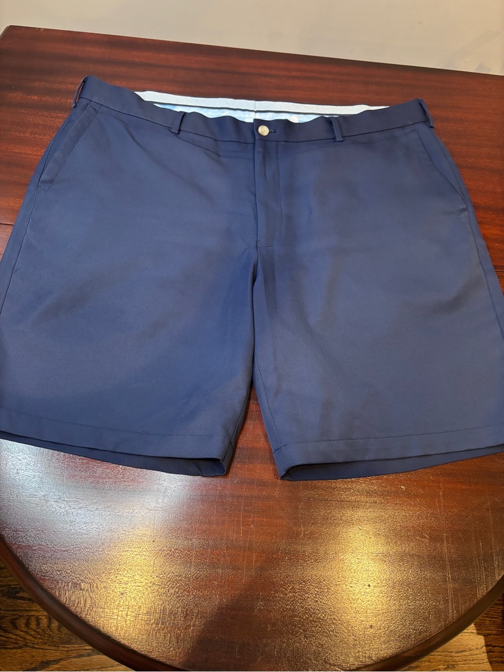 Peter Millar Navy Flat-Front Performance Shorts